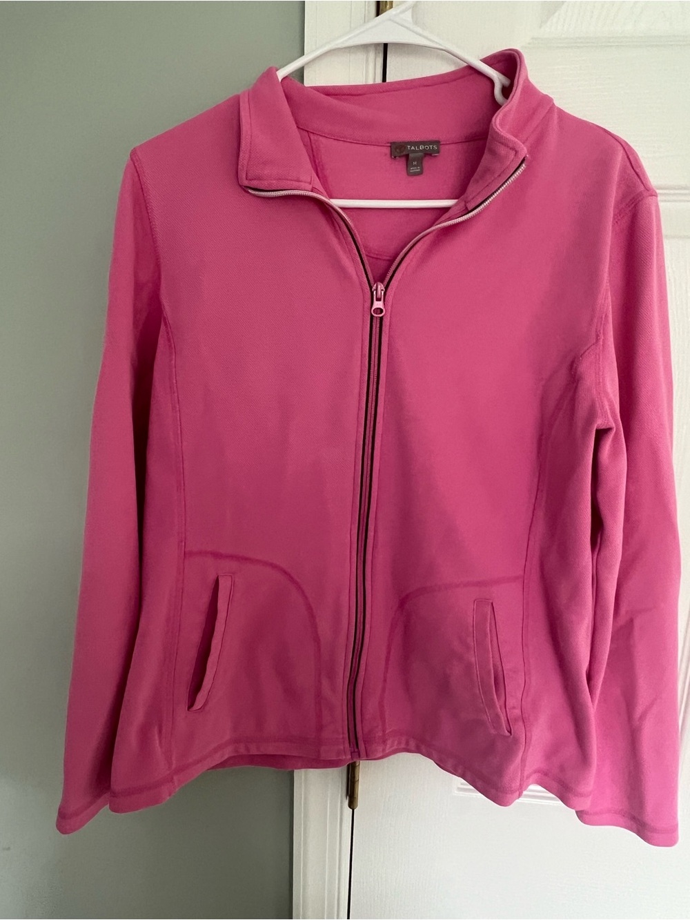 Talbots Bright Pink Zip-Front Fleece Jacket